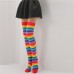 1 X Pair VONDA Womens Striped Thigh Knee High Long Rainbow Girls Socks Stocking