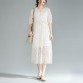 fine long cotton dress oversize lace Lacing Two Pieces Set 12 Sleeve Pleated Dress