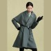 Fashion army green Woolen Coats Women plus size embroidery Winter coat long sleeve woolen outwear