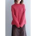 Women red knitted pullover o neck Button Down oversized knitwear