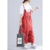 new red casual wide leg pants loose thin fashion straps jumpsuit