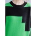 Oversized black patchwork green knitwear oversize o neck knitted pullover