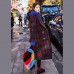 Fine red blue Plaid coats plus size Notched trench coat New double breasted Wool Coat