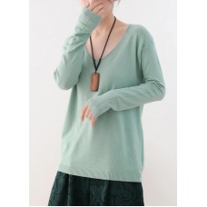 Winter fall green sweaters oversized v neck Sweater Blouse