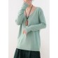 Winter fall green sweaters oversized v neck Sweater Blouse